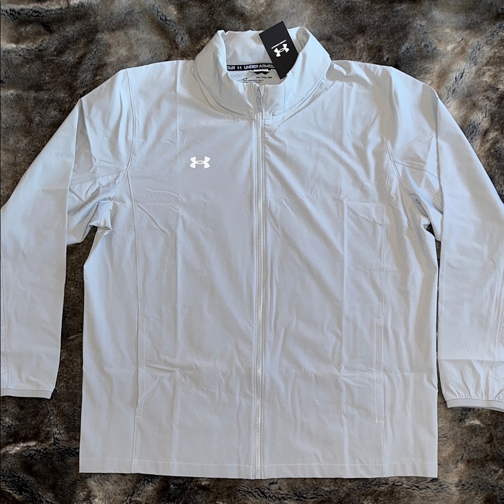 Under Armour Jacket Men's 2XL Squad 3.0 Warmup Full Zip pockets  gray XXL NWT